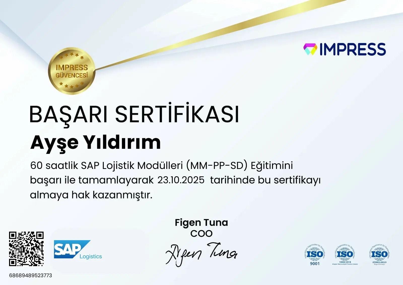 Impress Başarı Sertifikası